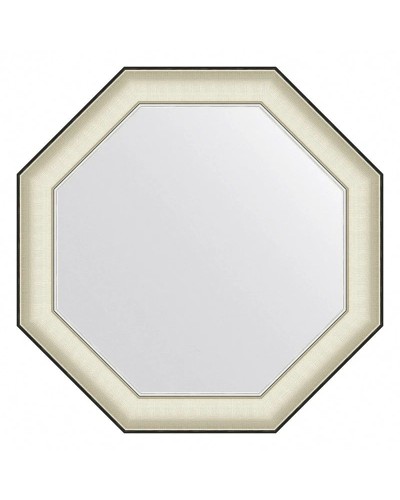 Зеркало 69х69 см белая кожа с хромом Evoform Octagon BY 7447