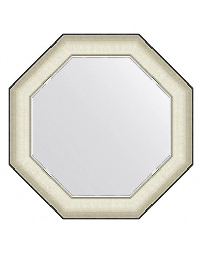 Зеркало 59х59 см белая кожа с хромом Evoform Octagon BY 7446