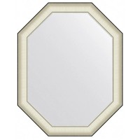 Зеркало 74х94 см белая кожа с хромом Evoform Octagon BY 7445
