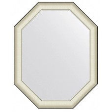Зеркало 64х84 см белая кожа с хромом Evoform Octagon BY 7444