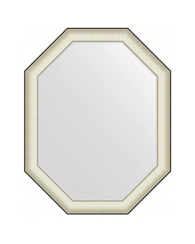 Зеркало 59х74 см белая кожа с хромом Evoform Octagon BY 7443