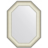 Зеркало 54х74 см белая кожа с хромом Evoform Octagon BY 7442