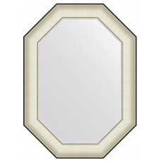 Зеркало 54х74 см белая кожа с хромом Evoform Octagon BY 7442