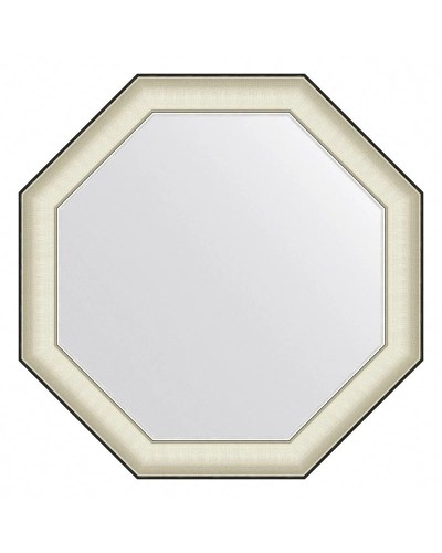 Зеркало 74х74 см белая кожа с хромом Evoform Octagon BY 7441
