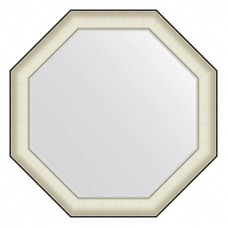 Зеркало 54х54 см белая кожа с хромом Evoform Octagon BY 7439