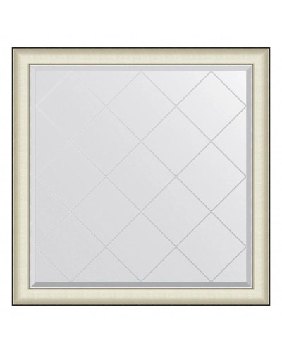 Зеркало 104х104 см белая кожа с хромом Evoform Exclusive-G BY 4575