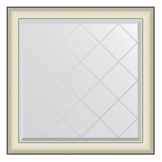 Зеркало 84х84 см белая кожа с хромом Evoform Exclusive-G BY 4572