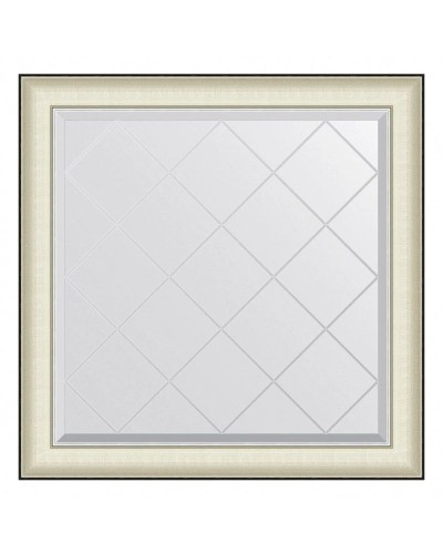 Зеркало 84х84 см белая кожа с хромом Evoform Exclusive-G BY 4572