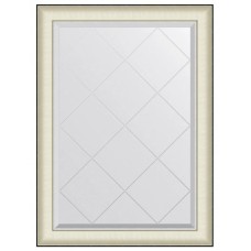 Зеркало 74х102 см белая кожа с хромом Evoform Exclusive-G BY 4569