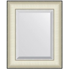 Зеркало 44х54 см белая кожа с хромом Evoform Exclusive BY 7448