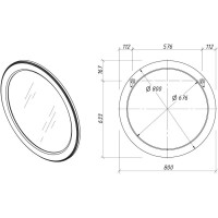 Зеркало 80х80 см белый матовый Caprigo Valletta 35330-L811