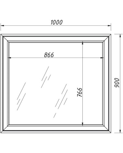 Зеркало 100х90 см белый матовый Caprigo Ponza-A 13531-B231