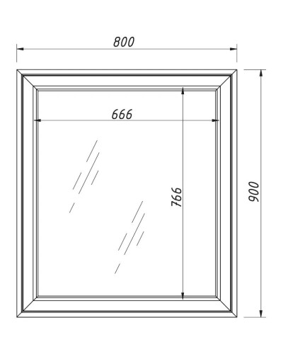 Зеркало 80х90 см белый матовый Caprigo Ponza-A 13532-B231