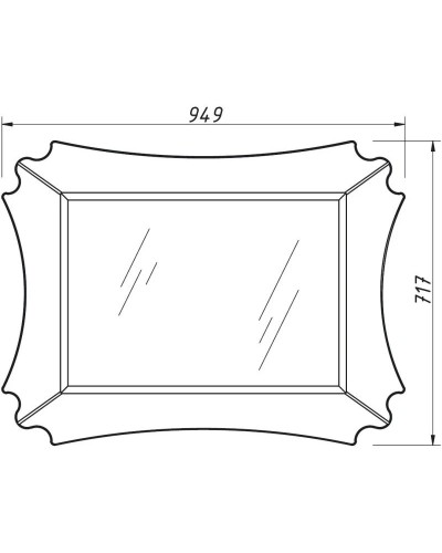 Зеркало 94,9х71,7 см черный матовый Caprigo Bourget 11030-B042