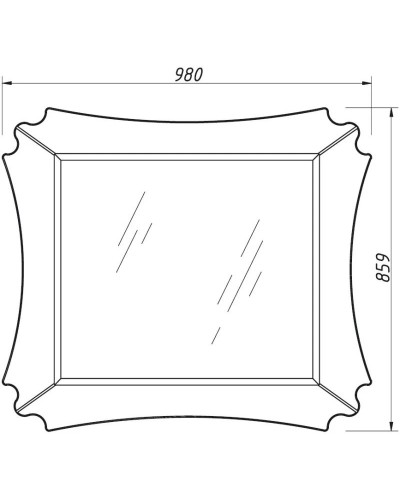 Зеркало 98х85,9 см бордо матовый Caprigo Bourget 11031-B013