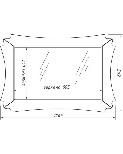 Зеркало 124,6х84,2 см белый матовый Caprigo Bourget 11032-B016