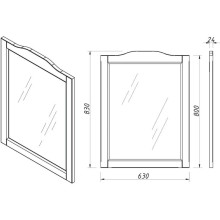 Зеркало 60х83 см магнолия Caprigo Genova 34430-TP800