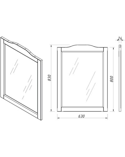 Зеркало 60х83 см белый матовый Caprigo Genova 34430-TP811