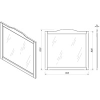 Зеркало 90х83 см керамик Caprigo Genova 34431-TP812