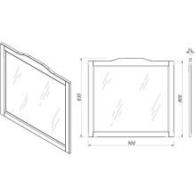 Зеркало 90х83 см пикрит Caprigo Genova 34431-TP814