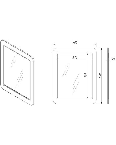 Зеркало 70х90 см пикрит Caprigo Jersey 34330-L814