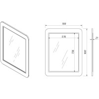 Зеркало 70х90 см магнолия Caprigo Jersey 34330-L800