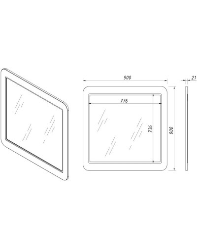 Зеркало 90х90 см оливин Caprigo Jersey 34331-L813