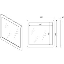 Зеркало 90х90 см магнолия Caprigo Jersey 34331-L800