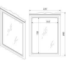Зеркало 63,5х89 см керамик Caprigo Marsel 33830-L812