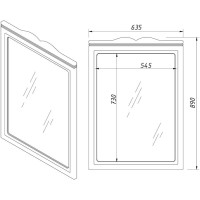Зеркало 63,5х89 см графит матовый Caprigo Marsel 33830-L810