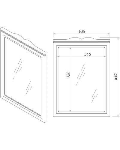 Зеркало 63,5х89 см графит матовый Caprigo Marsel 33830-L810