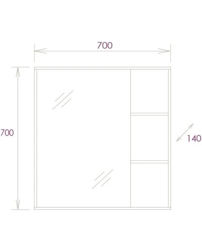 Зеркало 70х70 см дуб сонома L/R Onika Тимбер 207045