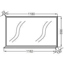 Зеркало 118,2х69,6 см белый Jacob Delafon Vivienne EB1599-N18