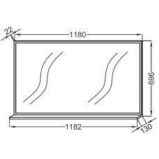 Зеркало 118,2х69,6 см дуб табак Jacob Delafon Vivienne EB1599-E52