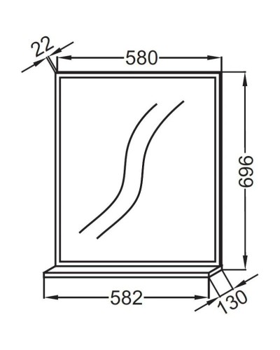 Зеркало 58,2х69,6 см серый дуб Jacob Delafon Vivienne EB1596-E71