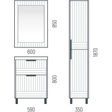 Зеркало 60х85 см графит матовый Corozo Терра SD-00001326