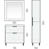 Зеркало 80х85 см графит матовый Corozo Терра SD-00001327