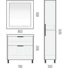 Зеркало 80х85 см графит матовый Corozo Терра SD-00001327