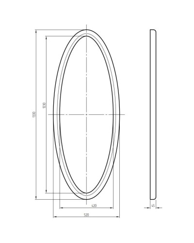 Зеркало 52х130 см золотой Migliore 30593