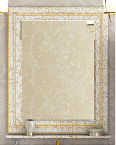 Fresko - 75 Зеркало с полочкой белая эмаль