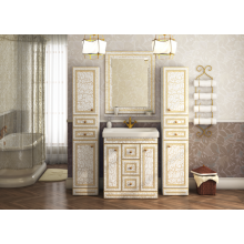 Fresko - 75 Зеркало с полочкой белая эмаль