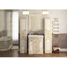 Fresko - 75 Зеркало с полочкой белая эмаль