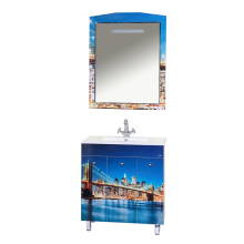 Манхеттен - 75 Зеркало с полкой (свет)