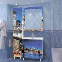 Манхеттен - 75 Зеркало с полкой (свет)