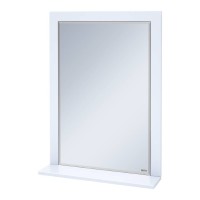 Сахара - 60 Зеркало в раме белое с полкой