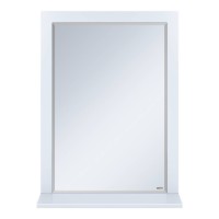 Сахара - 60 Зеркало в раме белое с полкой