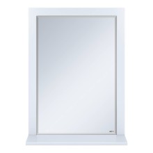 Сахара - 60 Зеркало в раме белое с полкой