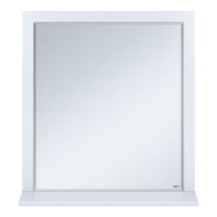 Сахара - 75 Зеркало в раме белое с полкой О