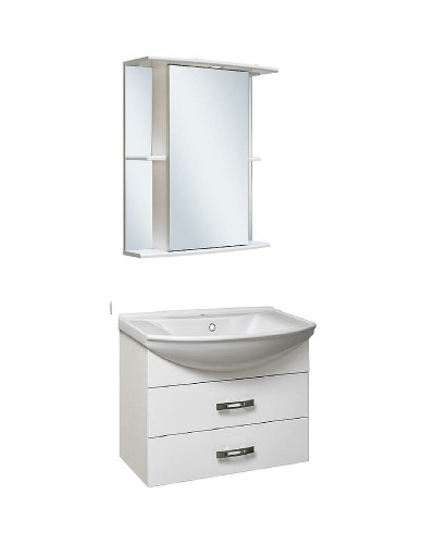 Зеркальный шкаф Runo Мадрид 60 R 00000000036 с подсветкой Белый