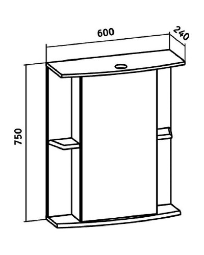Зеркальный шкаф Runo Мадрид 60 R 00000000036 с подсветкой Белый